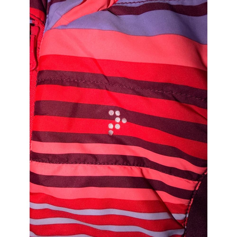 Gymgo Gymboree Kids XS 3-4 Puffer Vest Pink Purple Striped Full Zip Activewear - Picture 6 of 6